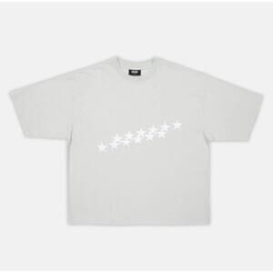 Cold Culture Unisex Oversized stars Tee Pale Gray Small Brand New